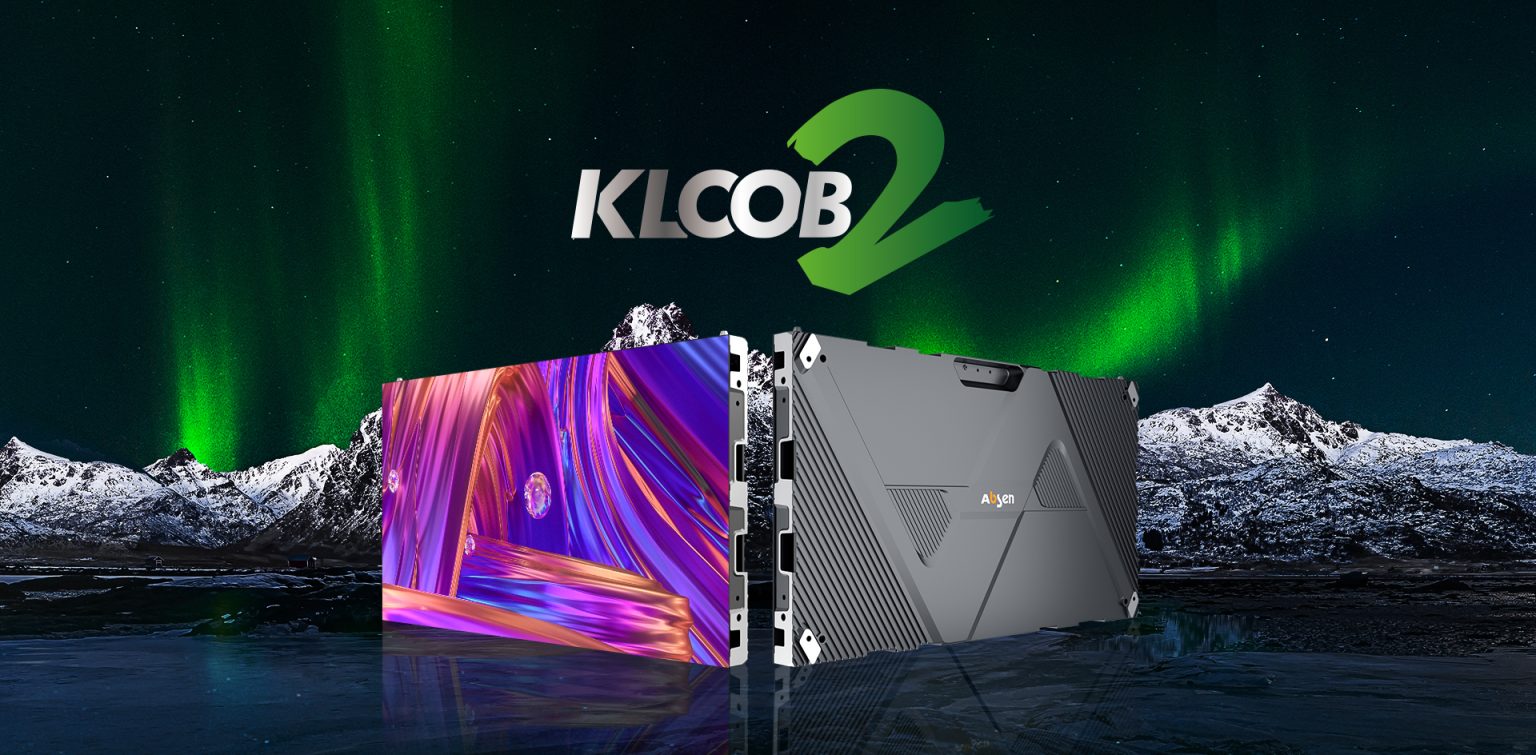 ABSEN KLCOB V2 LED-Module in Vorder- und Rückansicht als Bausteine einer LED-Wall